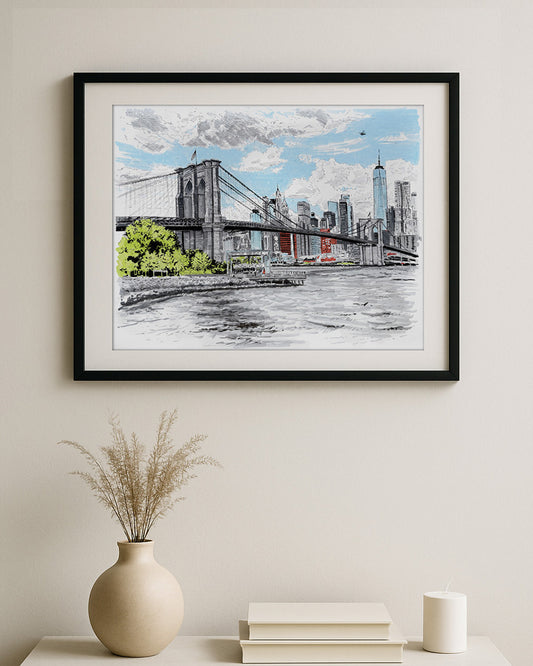 Brooklyn Bridge Skyline Art Print