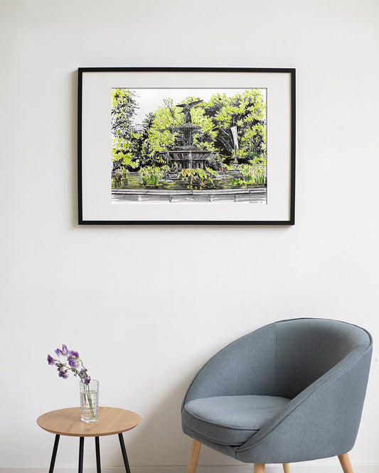 Bethesda Fountain, Central Park Art Print