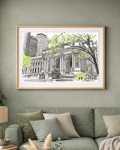NYC Public Library Art Print