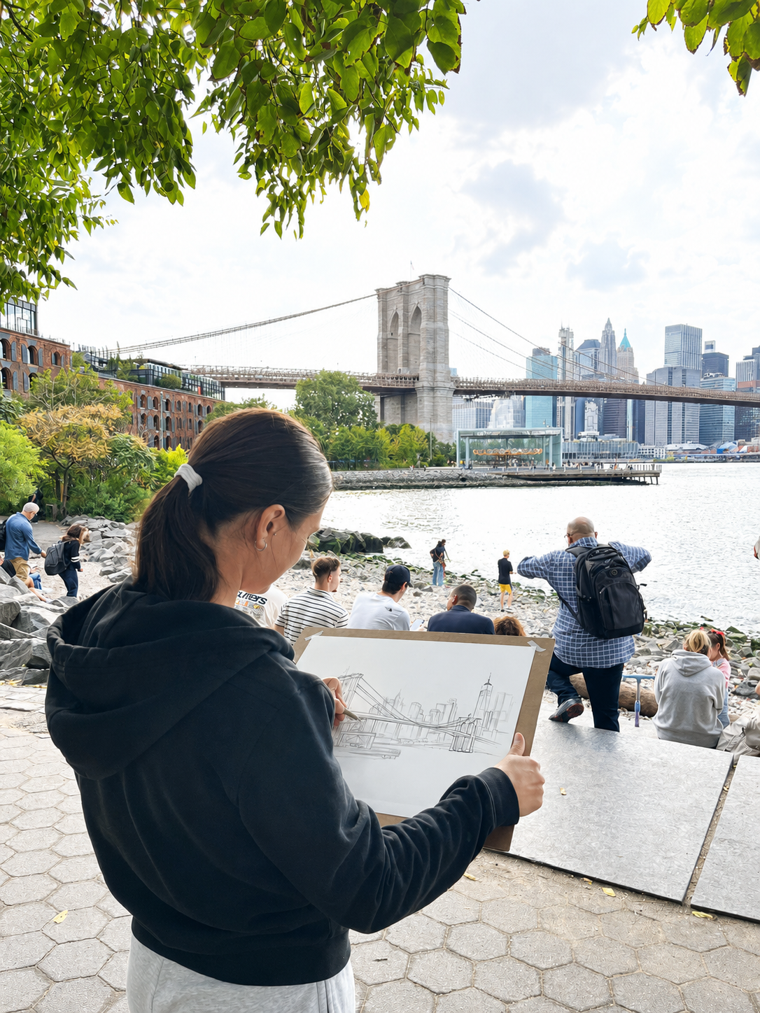 Brooklyn Bridge Skyline Art Print