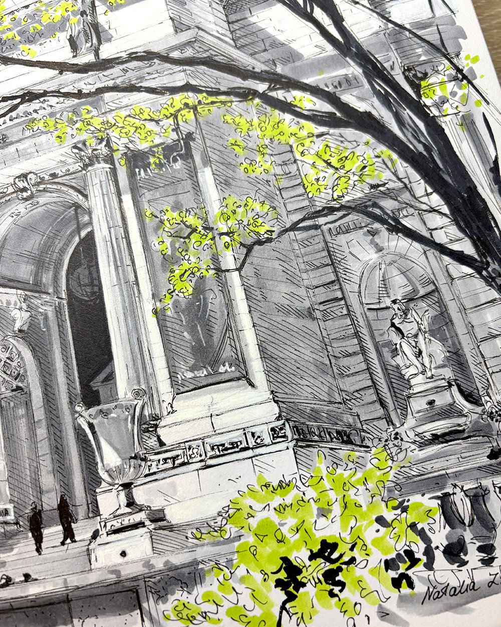 NYC Public Library Art Print