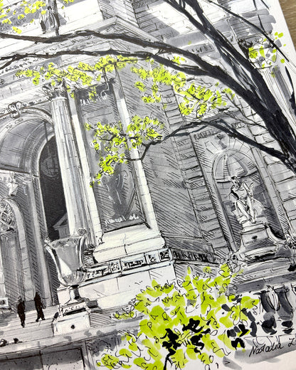 NYC Public Library Art Print