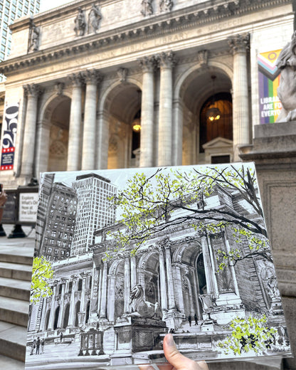 NYC Public Library Art Print