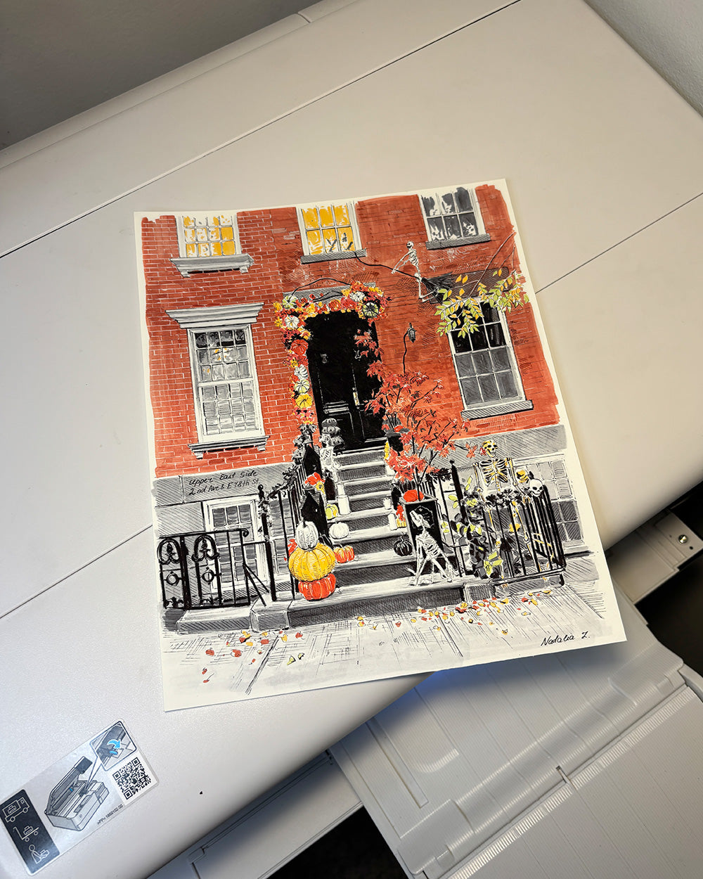 Halloween Townhouse Art Print