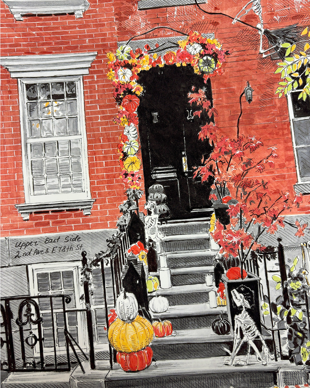 Halloween Townhouse Art Print