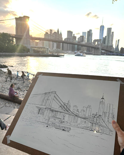 Brooklyn Bridge Skyline Art Print