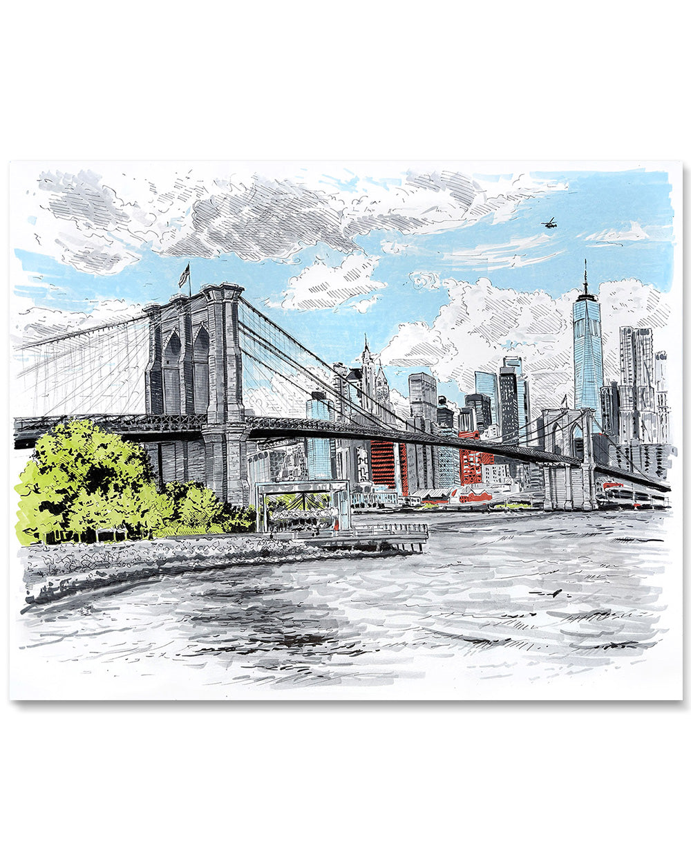 Brooklyn Bridge Skyline Art Print