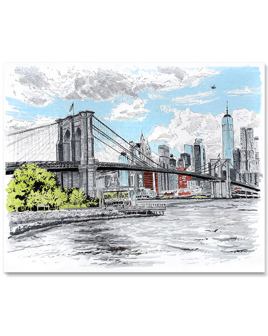 Brooklyn Bridge Skyline Art Print