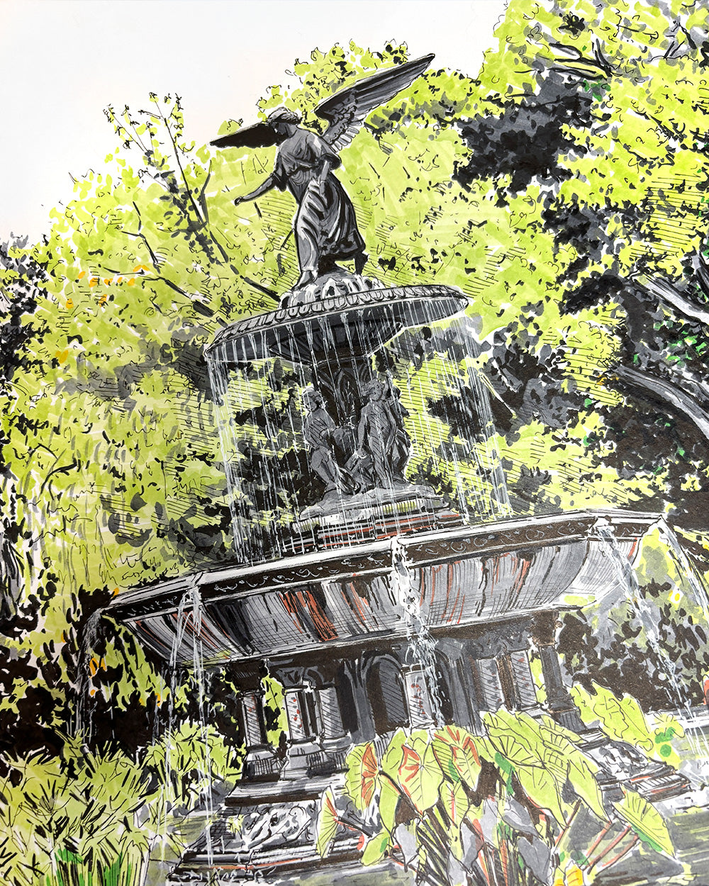 Bethesda Fountain, Central Park Art Print