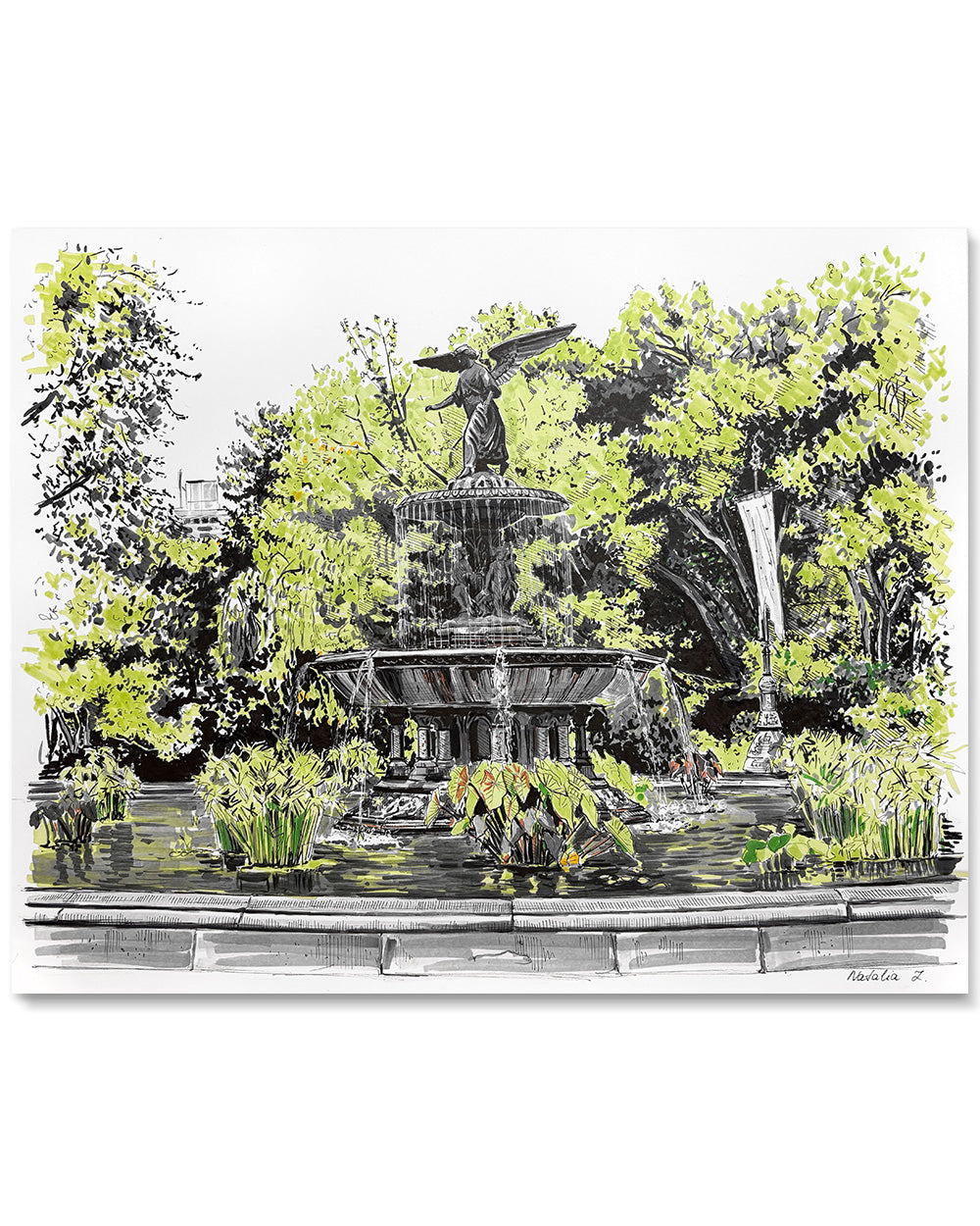 Bethesda Fountain, Central Park Art Print