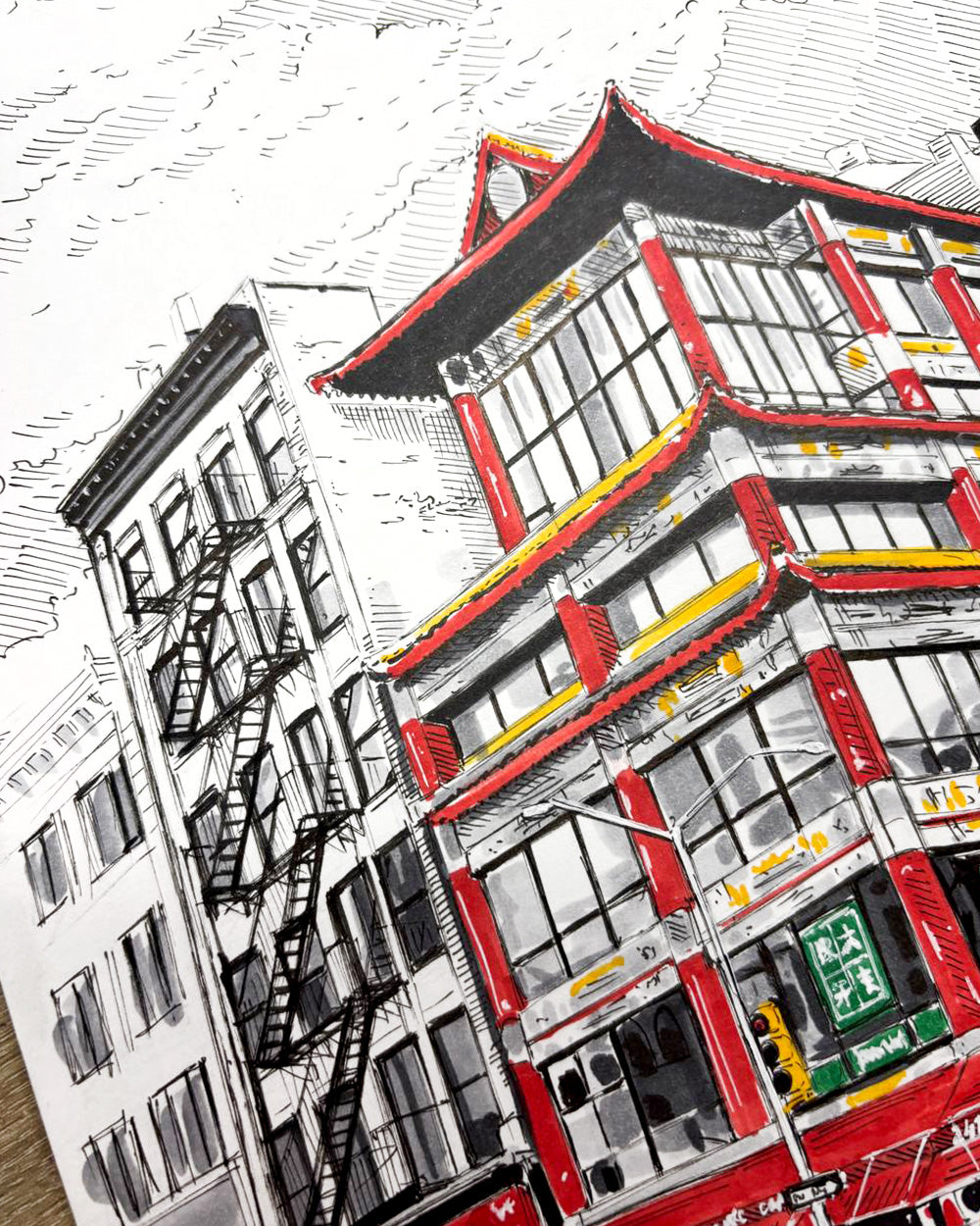 Chinatown Corner Art Print