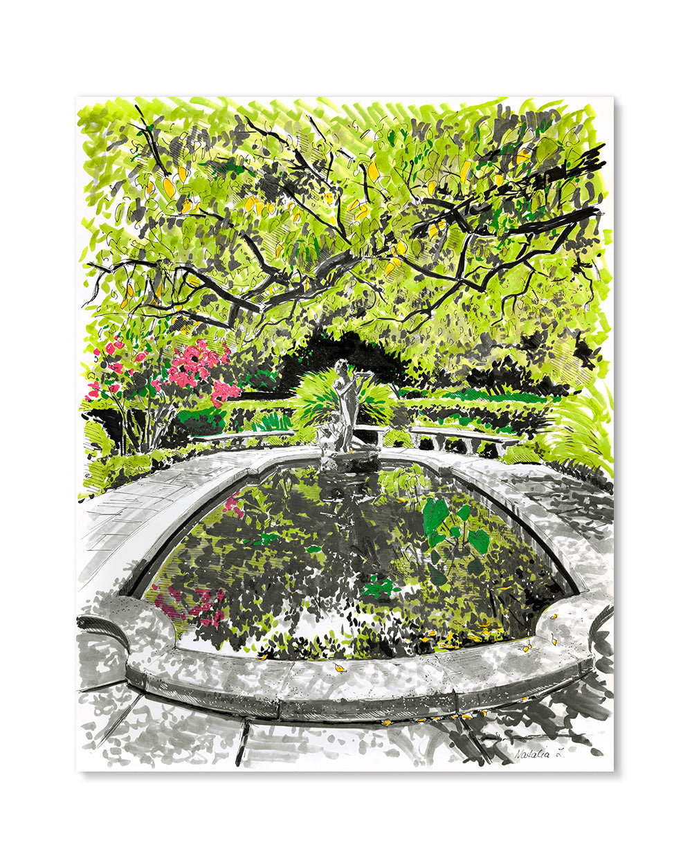 Conservatory Garden, Central Park Art Print