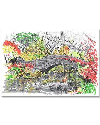 Central Park, Gapstow bridge Fall