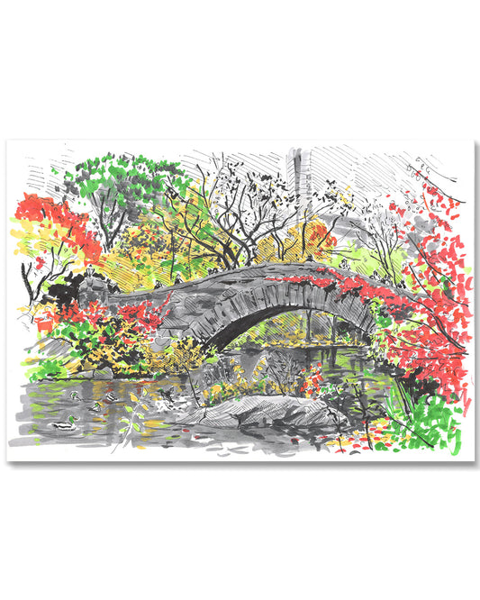 Central Park, Gapstow bridge Fall