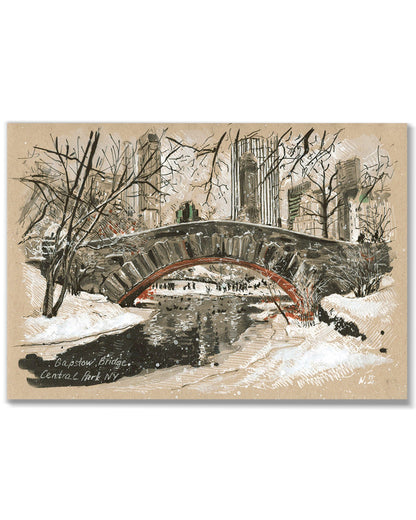 Gapstow Bridge in Winter