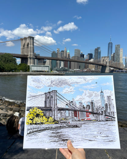 Brooklyn Bridge Skyline Art Print