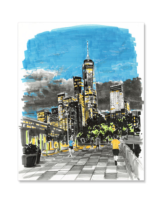 Hudson River Waterfront Art Print
