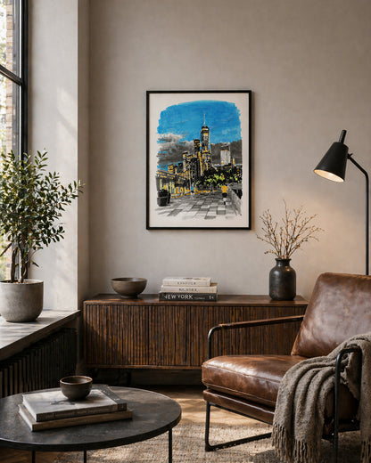 Hudson River Waterfront Art Print