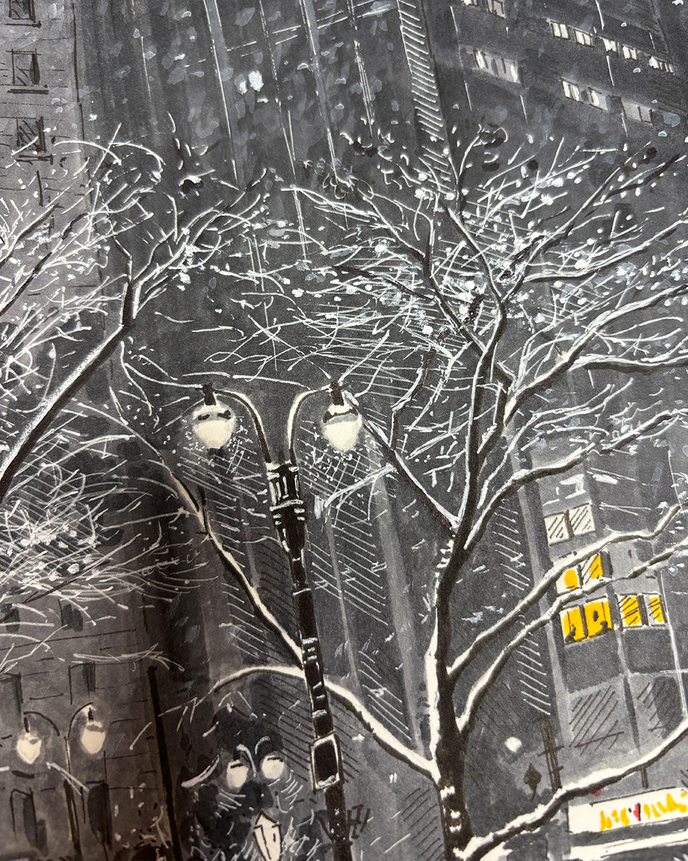 Snowy Evening in Midtown Art Print