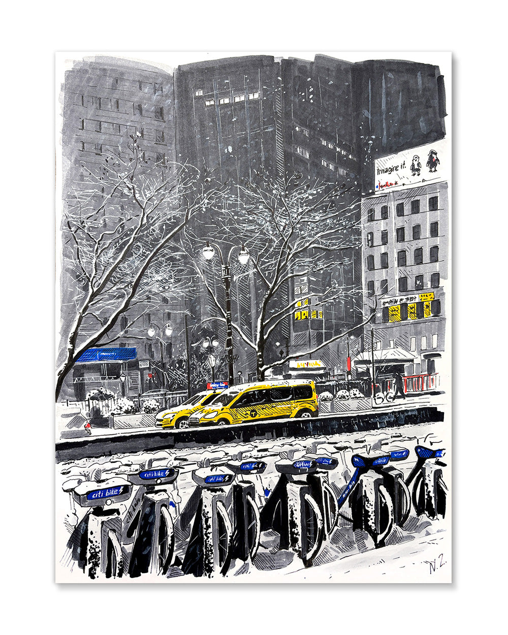 Snowy Evening in Midtown