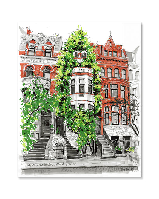 Upper Manhattan Brownstones Art Print