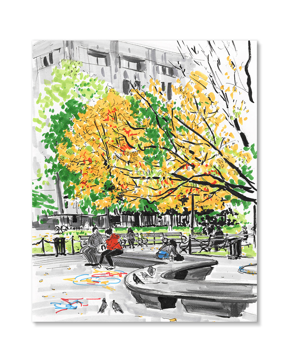 Washington Square Park in Fall Art Print