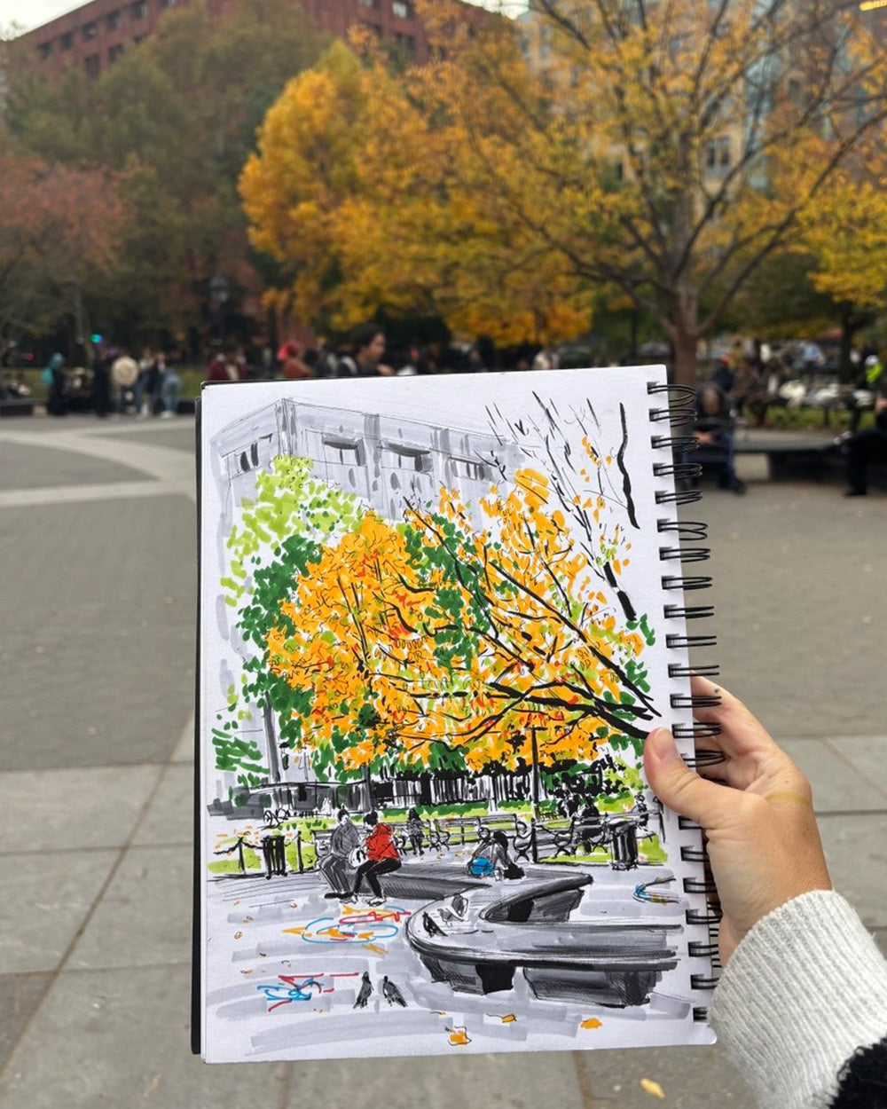 Washington Square Park in Fall Art Print